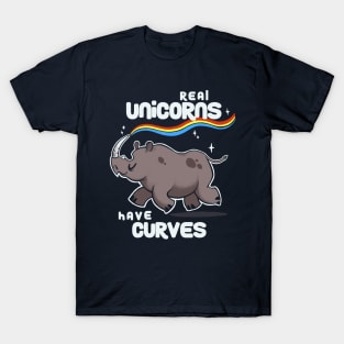 Chubby Real Unicorns - Funny Inspirational Quote - Cute Rhinoceros T-Shirt